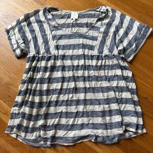 Ella Moss Navy and Cream Striped Tee